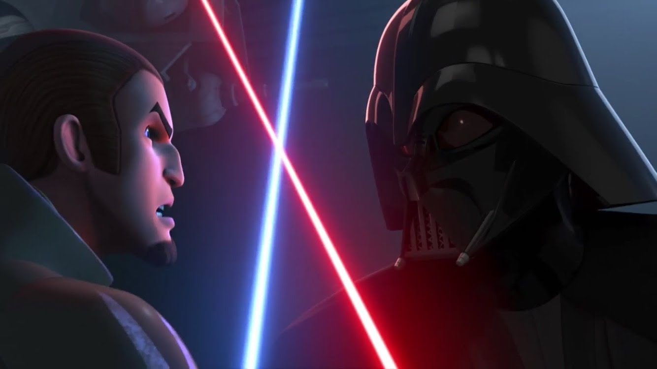 Kanan, Ezra vs Darth vader
