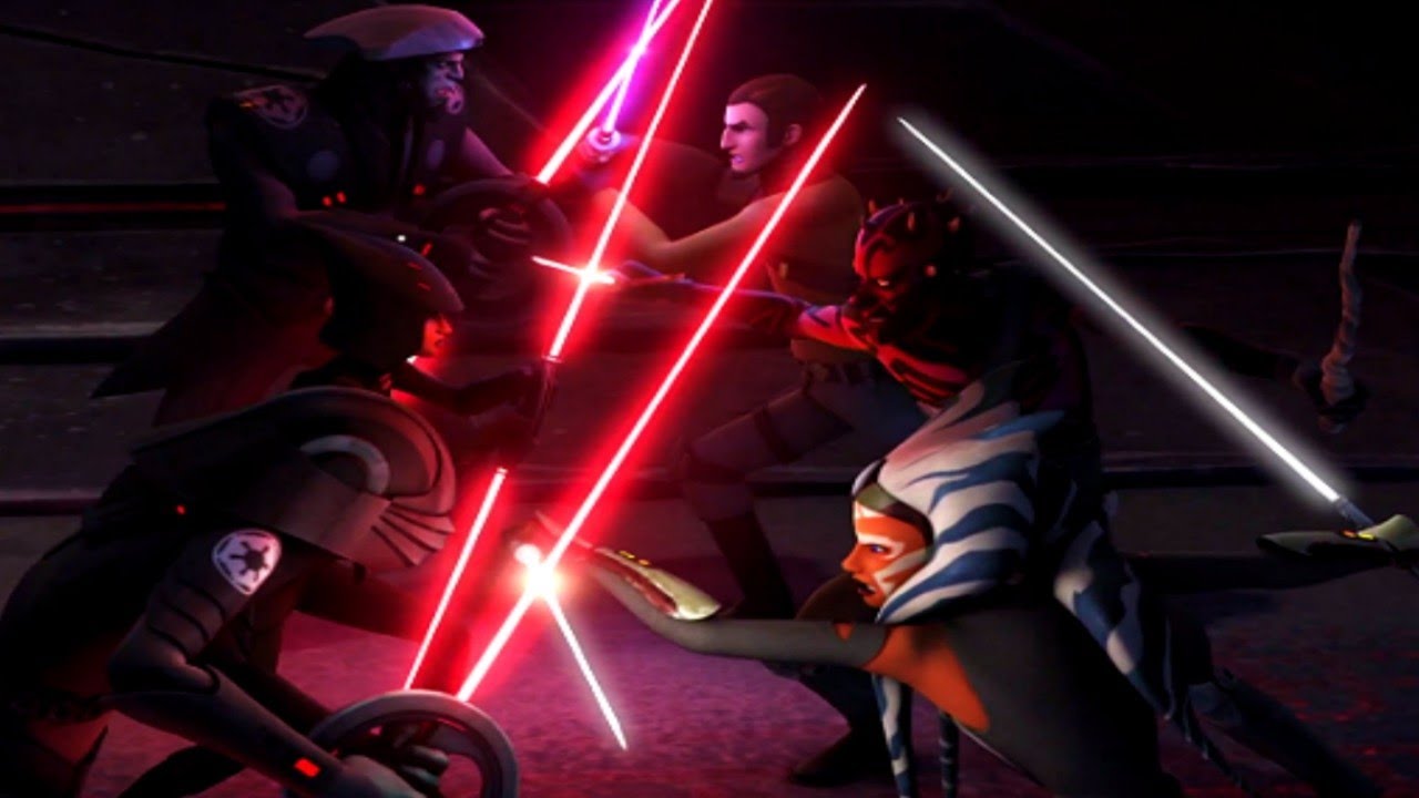 Tano,Kanan,Maul vs inquisitors